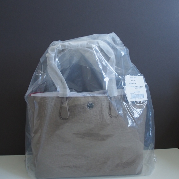 Tory Burch PerryTote - French Grey/Dark Peony - Picture 7 of 7